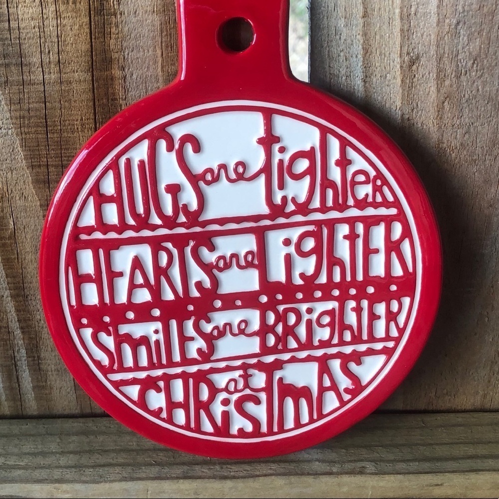 Hallmark Ceramic Red & White Christmas Ornament Shaped Wall Decor